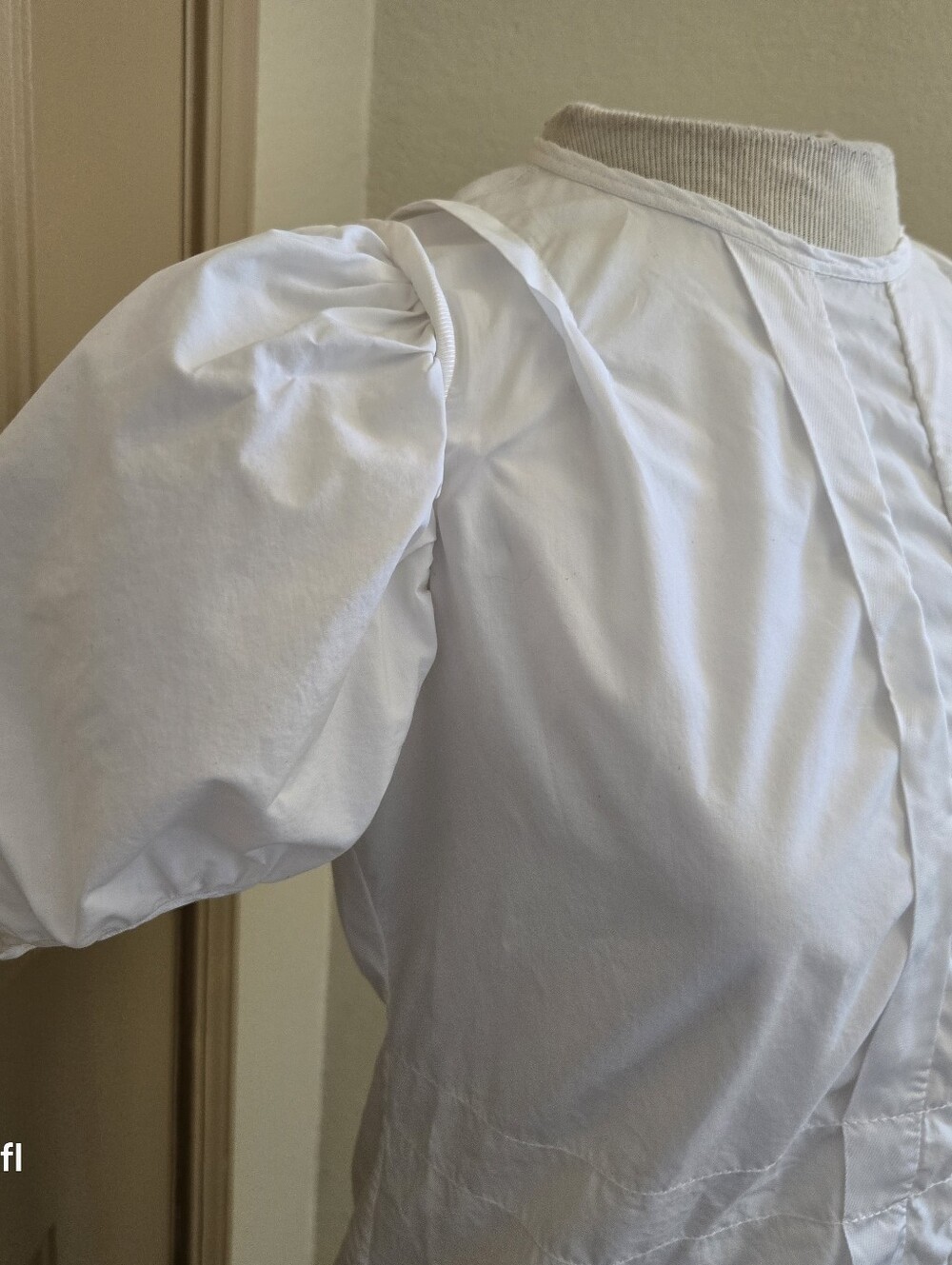 Prada puff sleeve poplin white top metal zipper M - Picture 3 of 7